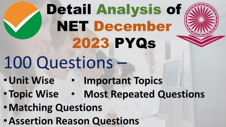 Detail Analysis of NET December 2023 PYQs